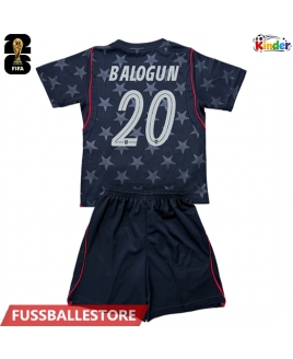 Günstige Vereinigte Staaten Folarin Balogun #20 Auswärts Trikotsatzt Kinder WM 2026 Kurzarm (+ Kurze Hosen)